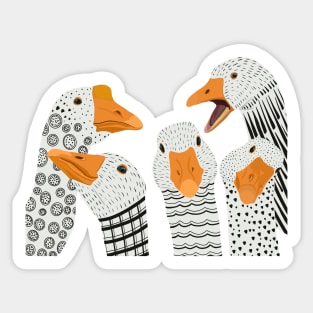 Five Patterned Geese Sticker